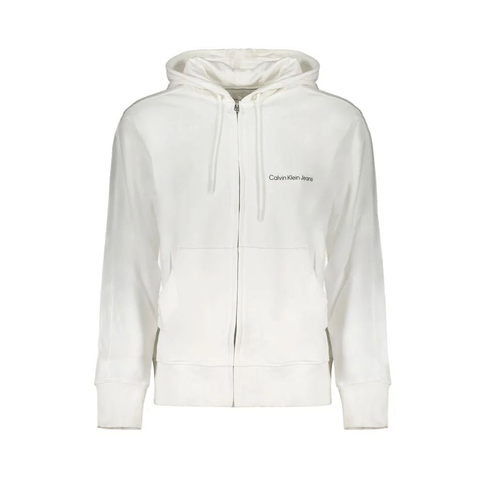Calvin Klein Cotton-Blend Logo Sweatshirt — White