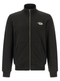 Diesel Logo-Embroidered Cotton Sweatshirt — Black