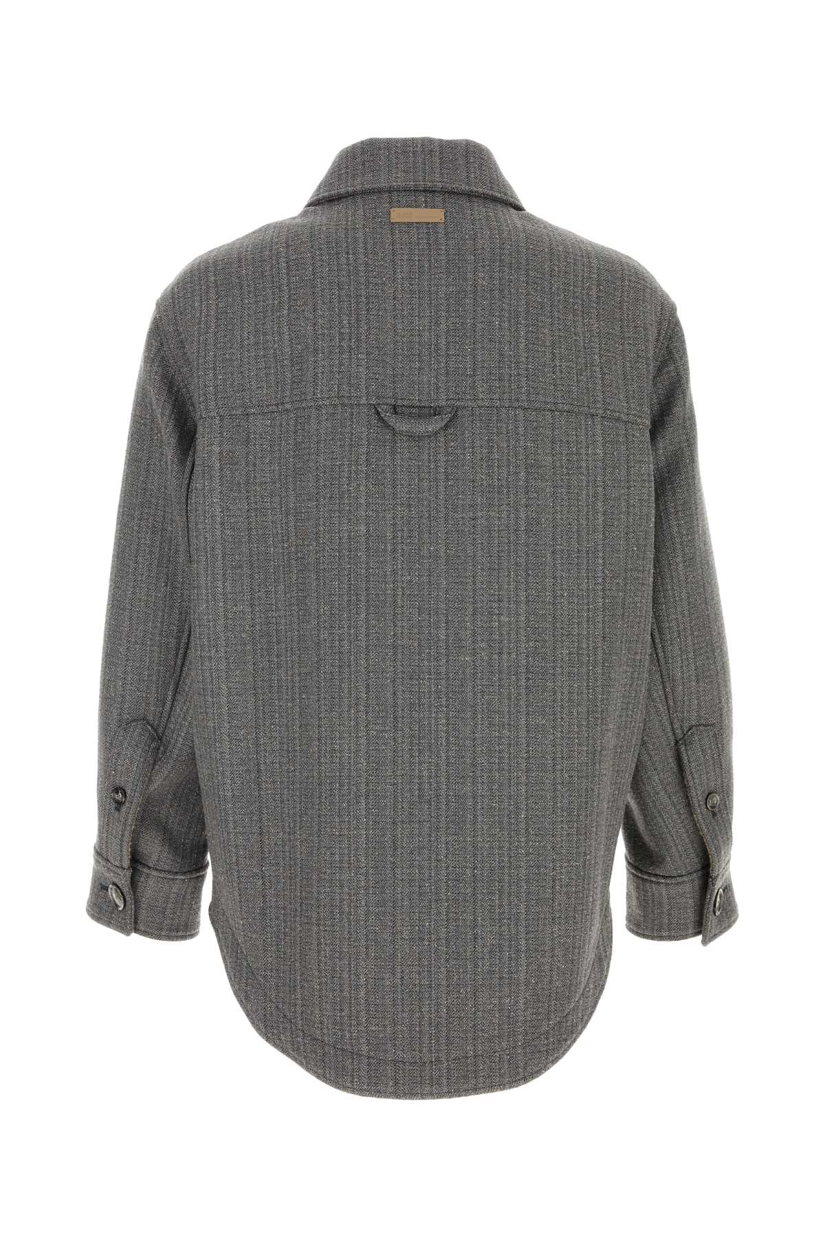 AMI Paris Virgin Wool Blend Jacket — Gray