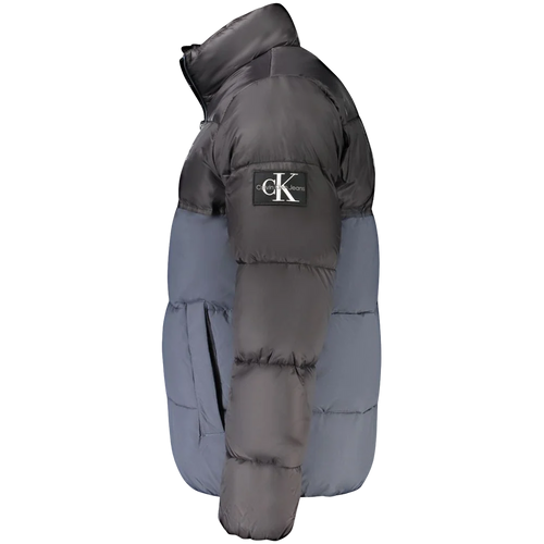 Calvin Klein Colorblock Puffer Down Jacket — Blue